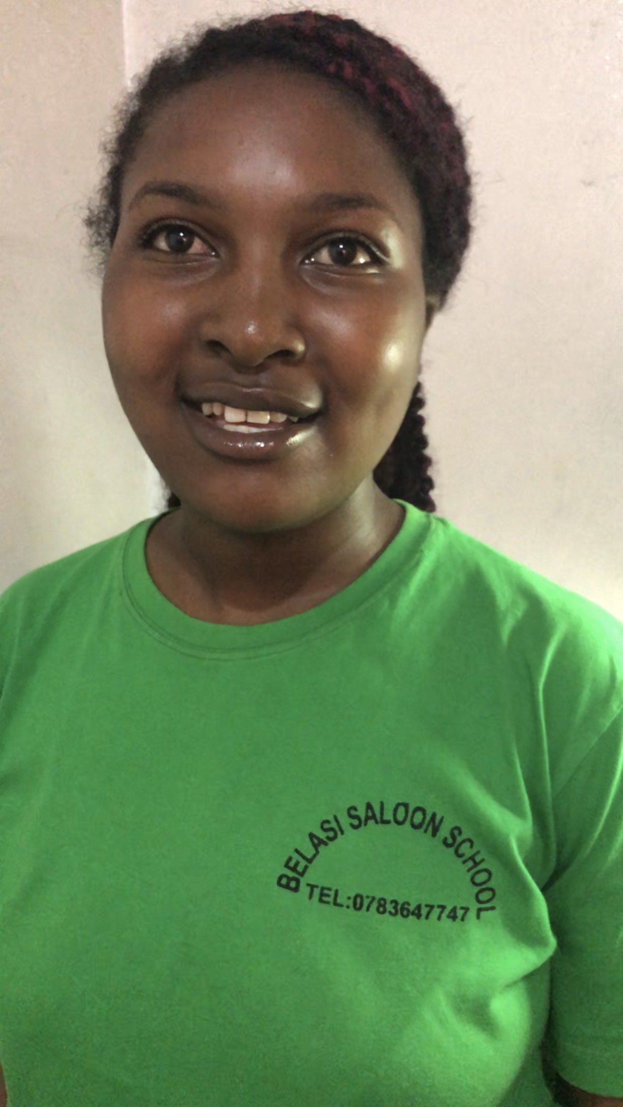 Students and teacher at Belasi Saloon School Rwanda learning and practicing beauty and TVET skills under the guidance of Epiphanie MUKAYIRANGA.