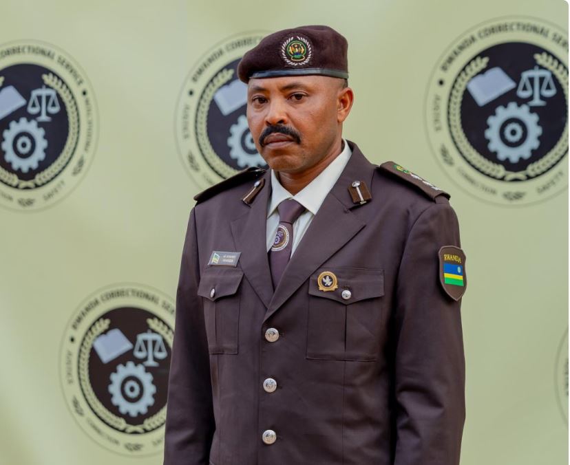 CSP Hillary Emmanuel Sengabo, RCS Spokesperson for the Correctional Service, speaking to Global Vibe News Journalist during an interview about Rwanda's prison population on drug abuse.